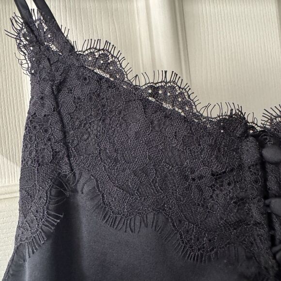Abercrombie Fitch Womens Lace Cami Slip Top XS Black Whimsigoth Y2K Coquette - Picture 5 of 14